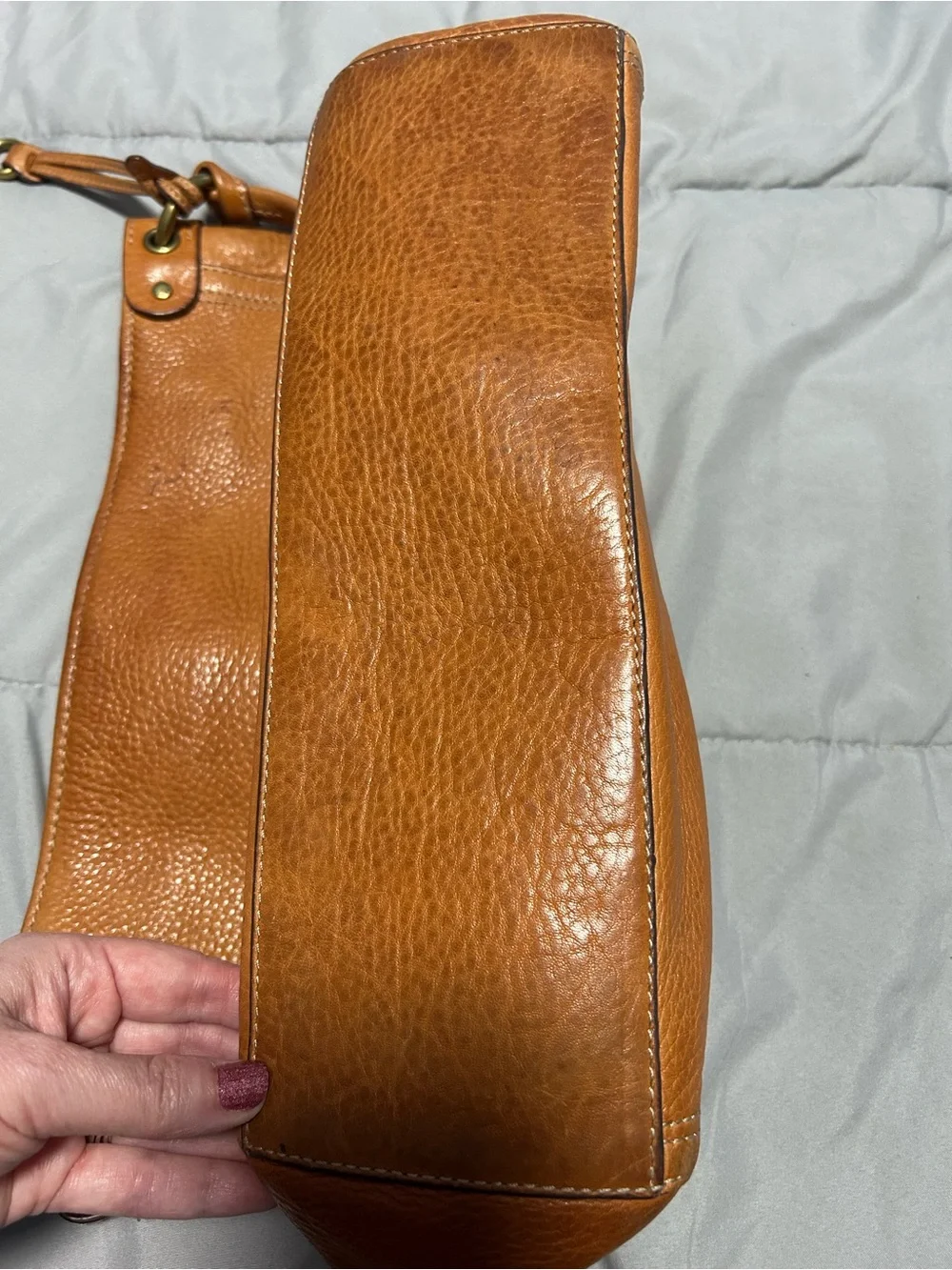 Fossil Genuine Leather Tan Shoulder Bag Hobo